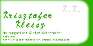 krisztofer kleisz business card